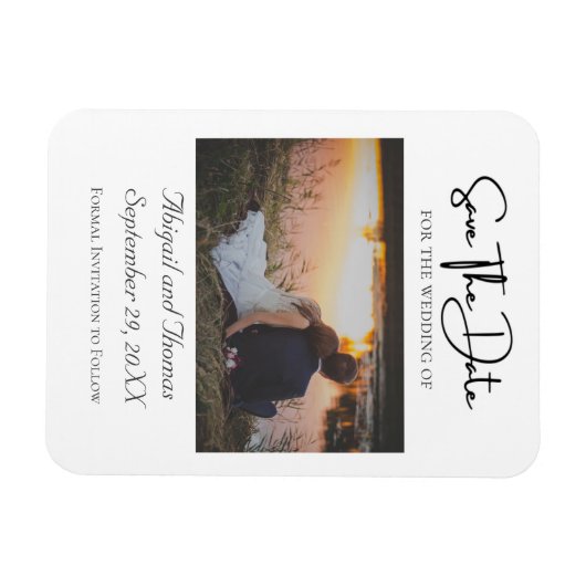 Foto Formal Elegante Moderne Moderne Save the Date Magnet (Horizontal)