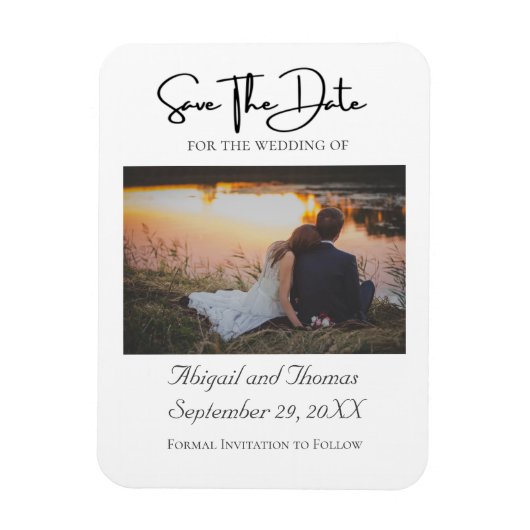 Foto Formal Elegante Moderne Moderne Save the Date Magnet (Vertikal)