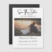 Foto Formale trendige Magnetkarte Save the Date (Vorne/Hinten)