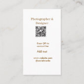 Foto-Fotograf-Designer scannt QR-Code Geschäft Visitenkarte (Rückseite)