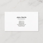 Foto & Fotograf Einfache Visitenkarte (Rückseite)