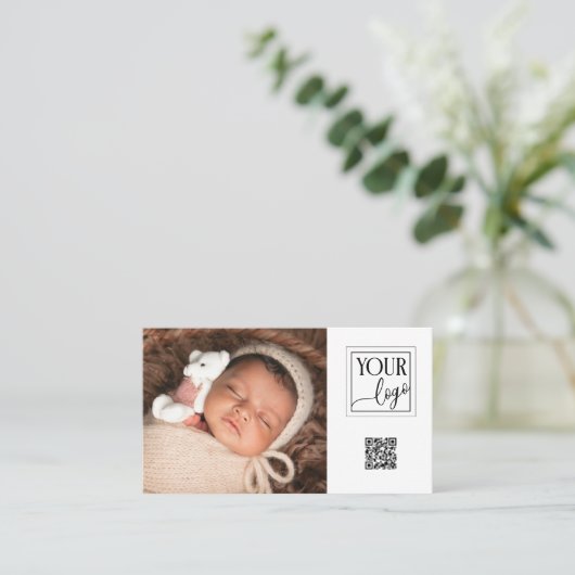 Foto-Fotograf für benutzerdefinierte Logo-QR-Code Visitenkarte (Stehend Vorderseite)