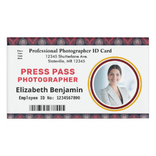 Foto Fotograf-Pass Logo-ID für Mitarbeiter  Namenschild