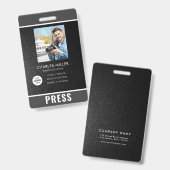 Foto Fotograf Press Abzeichen Ausweis (Vorder- & Rückseite)