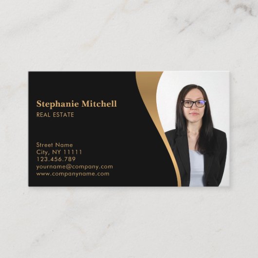 Foto Fotovorlage hinzufügen Real Anwesen Agent ein Visitenkarte (Vorderseite)