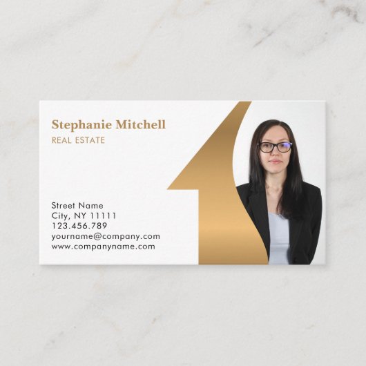 Foto Fotovorlage hinzufügen Real Anwesen Agent ein Visitenkarte (Vorderseite)