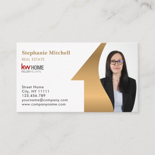 Foto Fotovorlage hinzufügen Real Anwesen Agent ein Visitenkarte (Vorderseite)