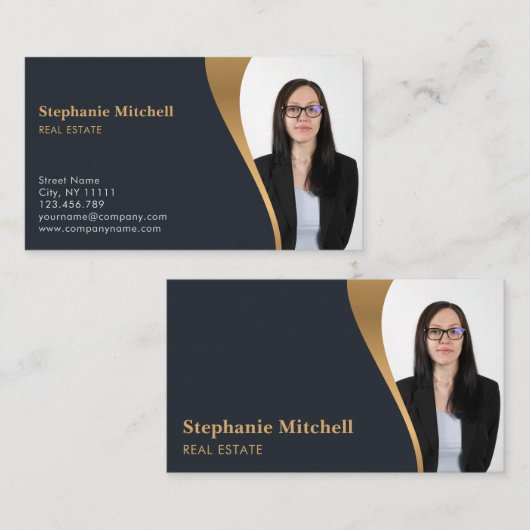 Foto Fotovorlage hinzufügen Real Anwesen Agent ein Visitenkarte (Vorne/Hinten)