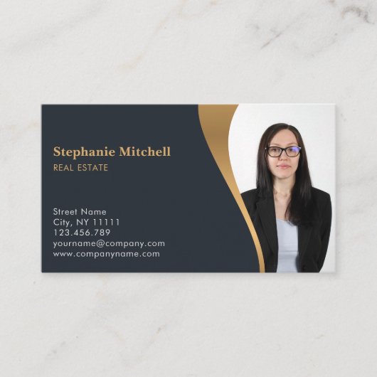 Foto Fotovorlage hinzufügen Real Anwesen Agent ein Visitenkarte (Vorderseite)