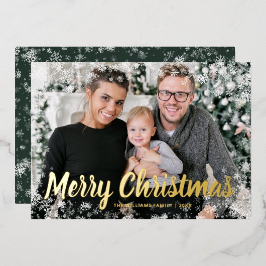 Foto Frame Gold Folien Feiertagskarte (Vorderseite/Rückseite)