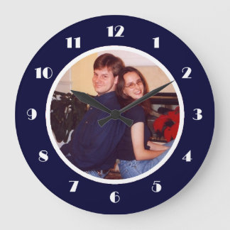 Foto Frame Navy Große Wanduhr