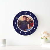 Foto Frame Navy Große Wanduhr (Zuhause)