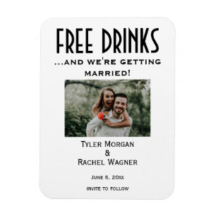 Foto "Free Drinks" Speichern Sie die Daten Magnet