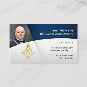 Foto Freemason Business Cards   Blue Gold Visitenkarte