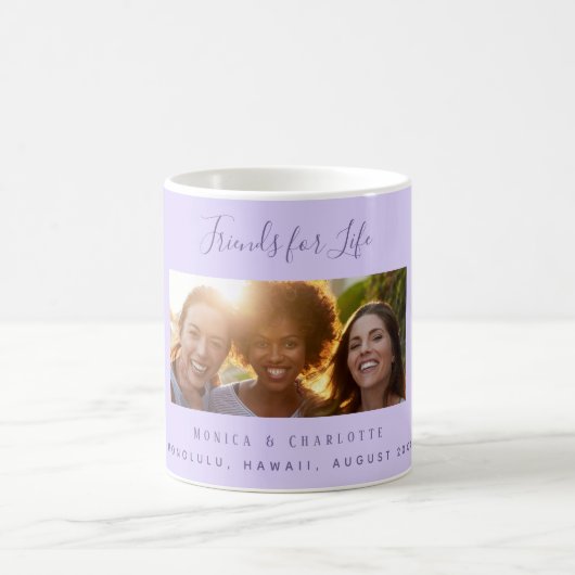 Foto-Freunde für das Leben: Violettlavender Kaffeetasse (Mittel)