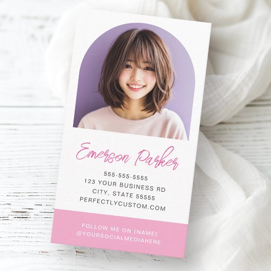 Foto, frisch und trendig, rosa oder farbig visitenkarte