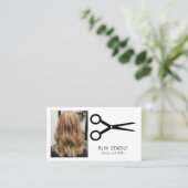 Foto Friseur Business Card Visitenkarte (Stehend Vorderseite)