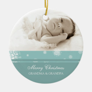 Foto-frohe Weihnacht-Großeltern-Verzierung Keramikornament