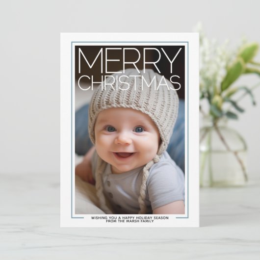 Foto - Frohe Weihnachten - Baby Blue Accents (Stehend Vorderseite)