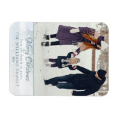 Foto Frohe Weihnachten Eleganter Winter Frost Magnet (Horizontal)