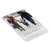 Foto Frohe Weihnachten Eleganter Winter Frost Magnet (Rechte Seite)