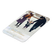 Foto Frohe Weihnachten Eleganter Winter Frost Magnet (Linke Seite)