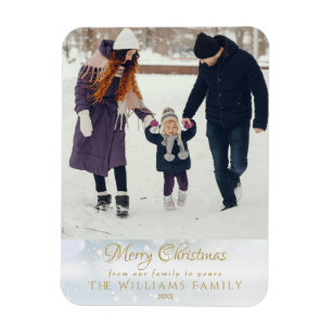 Foto Frohe Weihnachten Eleganter Winterfrost Magnet
