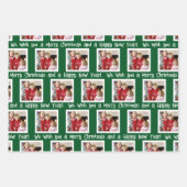 Foto Frohe Weihnachten glücklich Neues Jahr Drei F Geschenkpapier Set (Vorderseite)