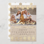 Foto Frohe Weihnachten glücklich Neujahr Elfenbein (Vorne/Hinten)