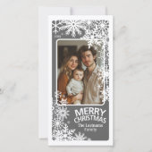 Foto - Frohe Weihnachten - Graue Schneeflocken (Vorderseite)