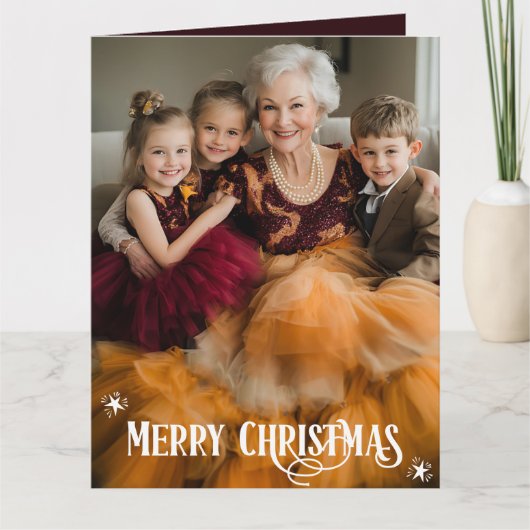 Foto frohe Weihnachten Karte (Vorderseite)