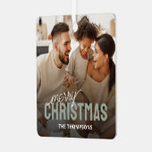 Foto frohe Weihnachten Ornament Aus Metall (Vorderseite links)