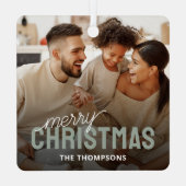 Foto frohe Weihnachten Ornament Aus Metall (Rückseite)