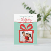 Foto Frohe Weihnachten Postkarte (Stehend Vorderseite)