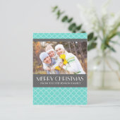 Foto Frohe Weihnachten Postkarte Aquamarin Quatref (Stehend Vorderseite)