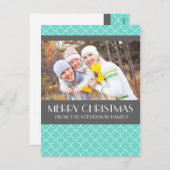 Foto Frohe Weihnachten Postkarte Aquamarin Quatref (Vorne/Hinten)