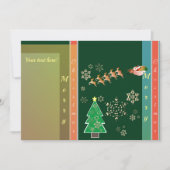 Foto "Frohe Weihnachten" Rentier des Weihnachtsman Dankeskarte (Vorderseite)