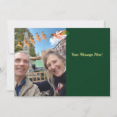 Foto "Frohe Weihnachten" Rentier des Weihnachtsman Dankeskarte (Rückseite)