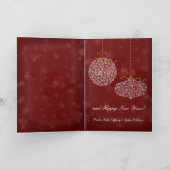 Foto Frohe Weihnachten Rote Sterne Weiße Bäume (Innenseite)