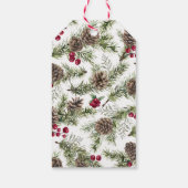 Foto Frohe Weihnachten Wasserfarbe Botanisch Geschenkanhänger (Rückseite)