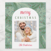 Foto Frohe Weihnachten Weinetikett (Einzelnes Label)