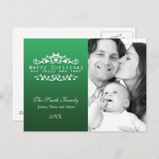 Foto frohe Weihnachten Ziergrün (Vorne/Hinten)