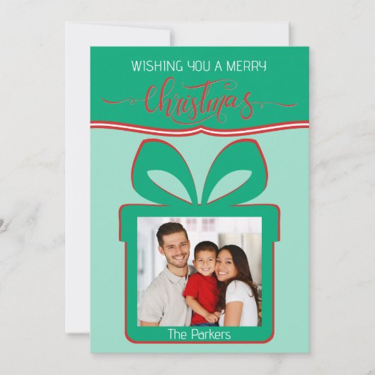 Foto Frohe Weihnachts-Flachgrüße-Karte Karte (Vorderseite)