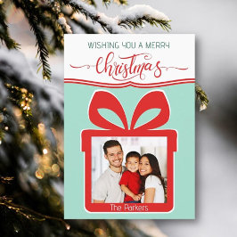 Foto Frohe Weihnachts-Flachgrüße-Karte Karte