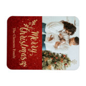 Foto Frohe Weihnachts-Gold-Script Magnet (Horizontal)