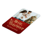 Foto Frohe Weihnachts-Gold-Script Magnet (Linke Seite)