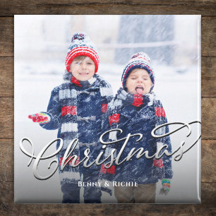 Foto Frohe Weihnachts-Skriptvorlage Magnet