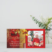 Foto Frohe Weihnachtsgrüße Familie Feiertagskarte (Stehend Vorderseite)