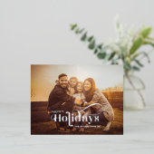 Foto frohe Weihnachtskalligrafie Silver Folien Feiertagspostkarte (Stehend vorne)