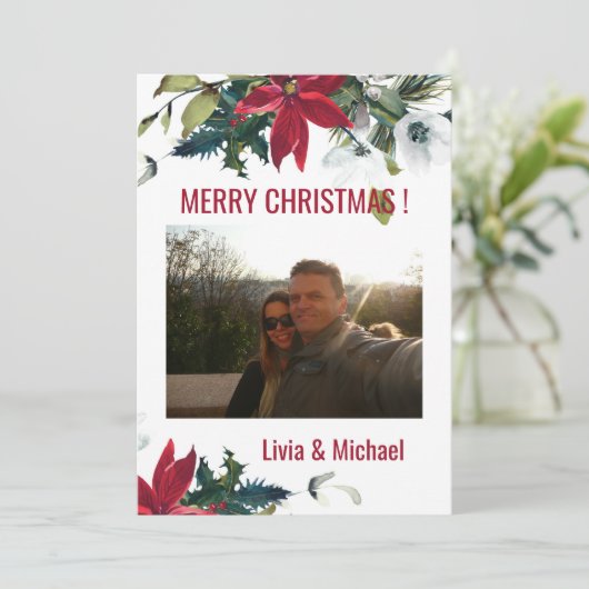 Foto Frohe Weihnachtskarte Einladung (Stehend Vorderseite)